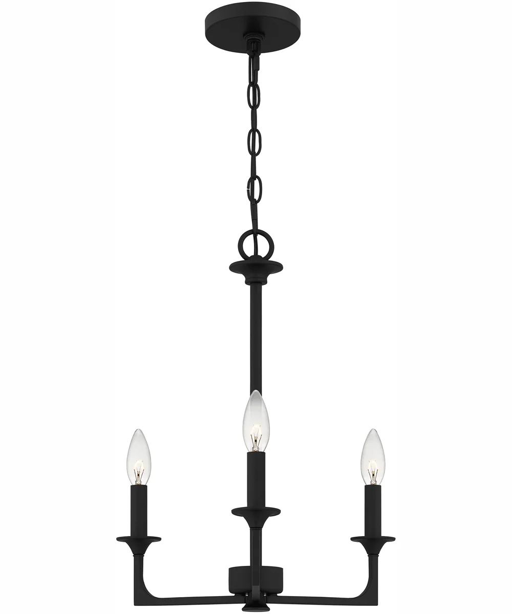 Prescott Medium 3-light Chandelier Matte Black - Image 2