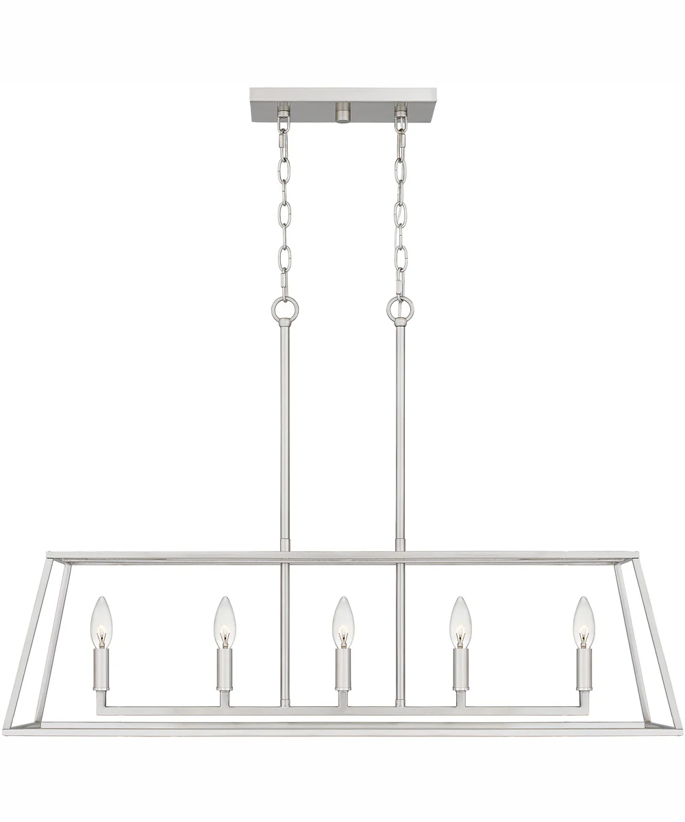 Prescott Medium 5-light Island Light Brushed Nickel - Image 4