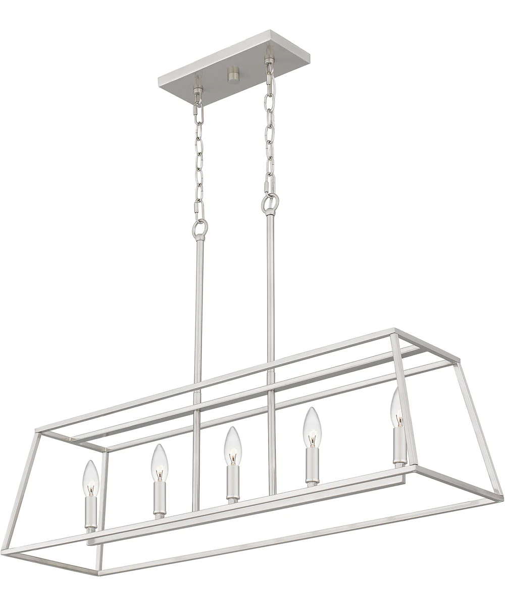 Prescott Medium 5-light Island Light Brushed Nickel - Image 5