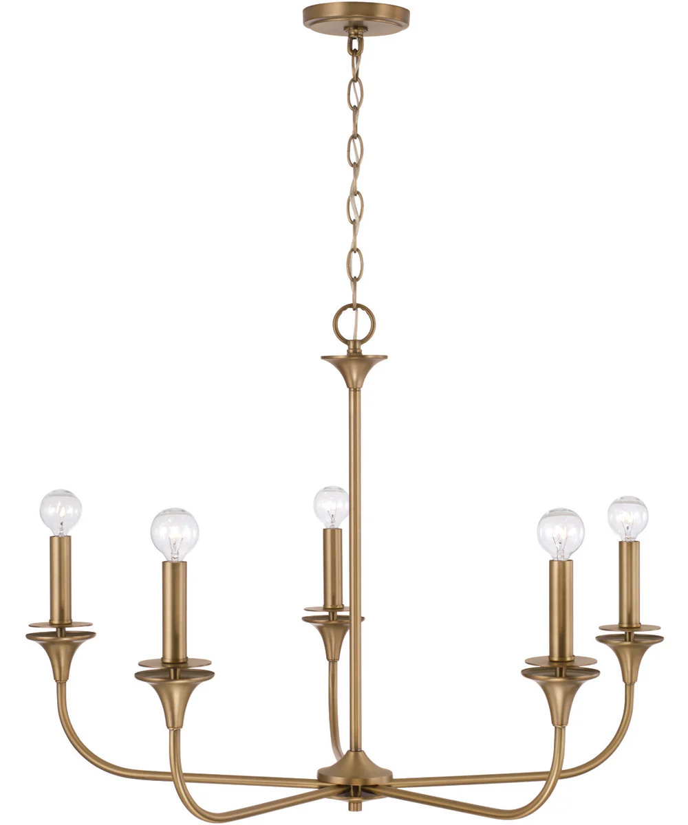 Presley 5-Light Chandelier Aged Brass - Image 4