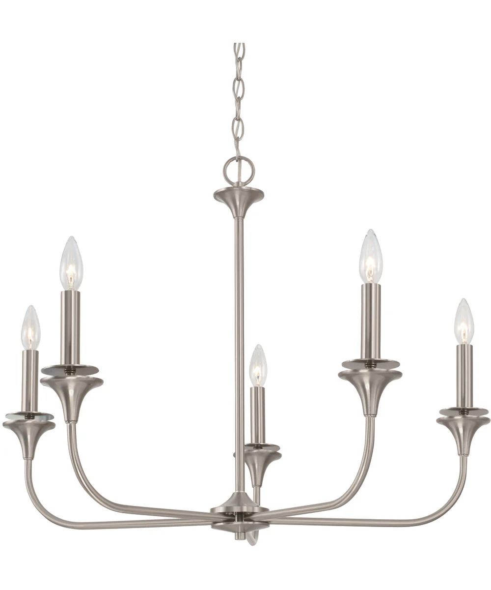 Presley 5-Light Chandelier Brushed Nickel - Image 2