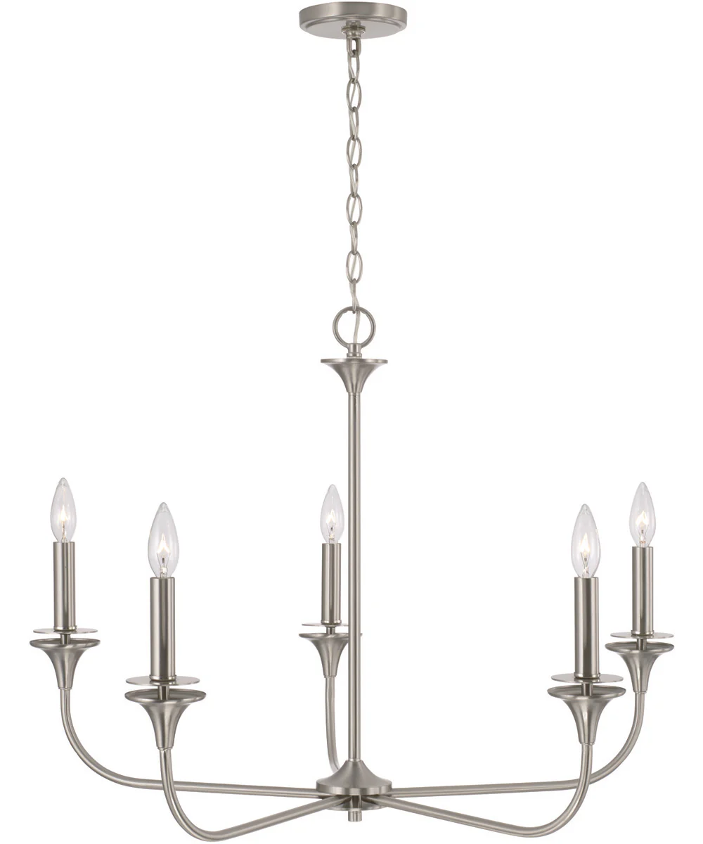 Presley 5-Light Chandelier Brushed Nickel - Image 4