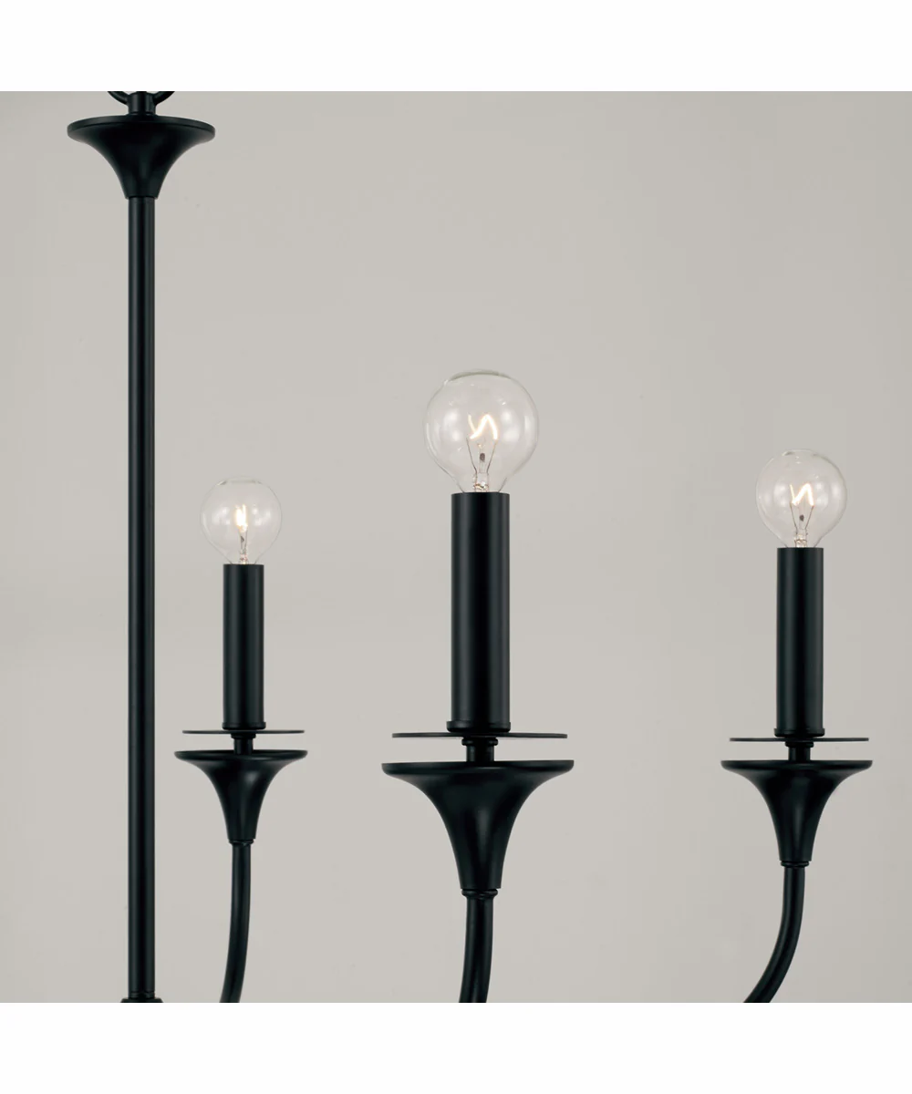 Presley 5-Light Chandelier Matte Black - Image 3
