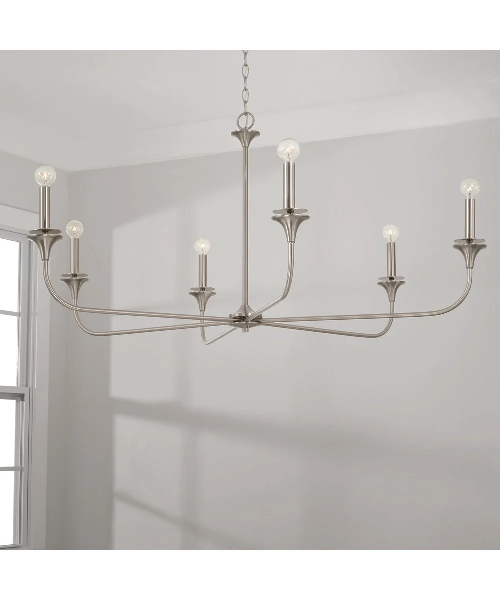 Presley 6-Light Chandelier Brushed Nickel - Image 2