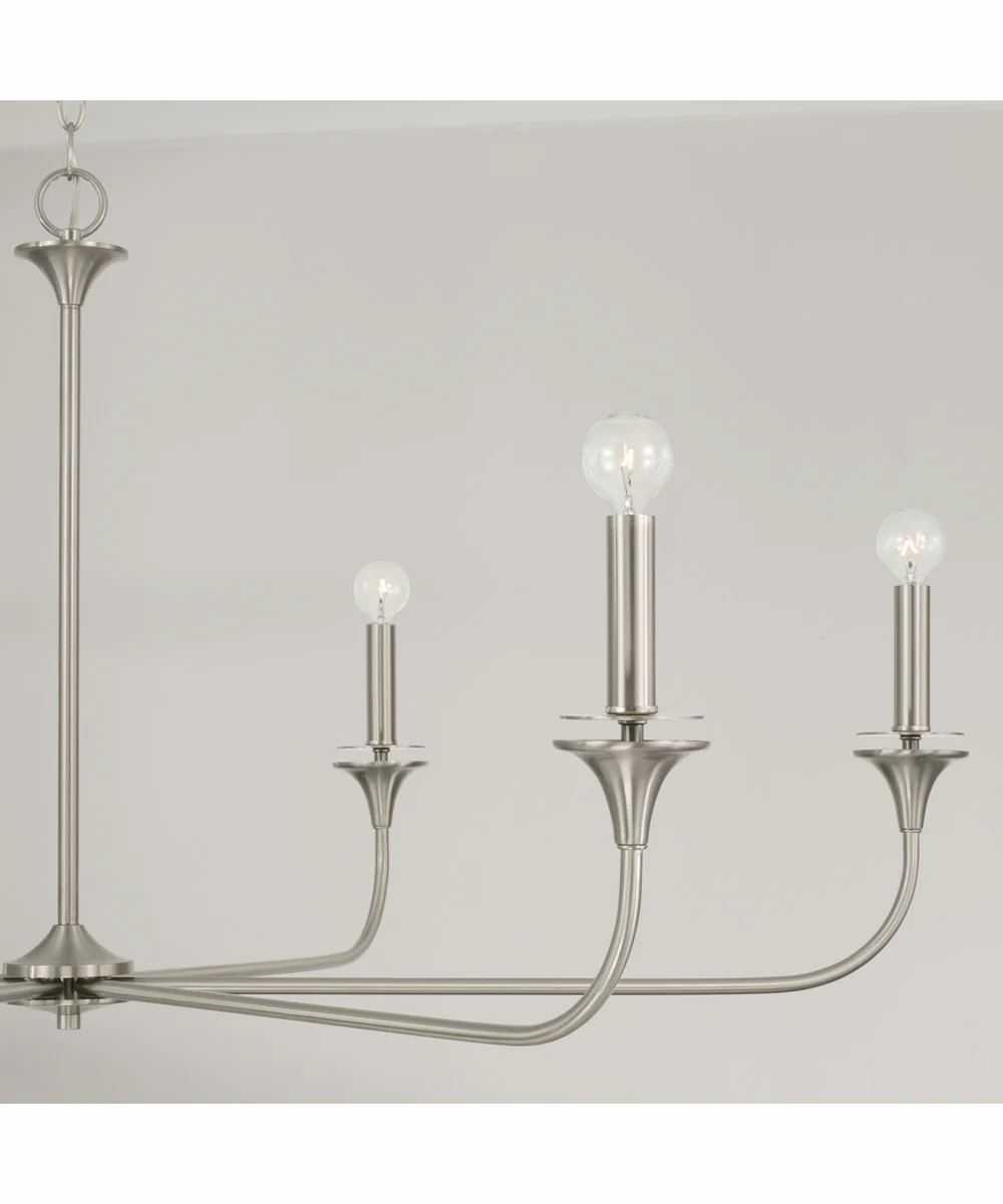 Presley 6-Light Chandelier Brushed Nickel - Image 3