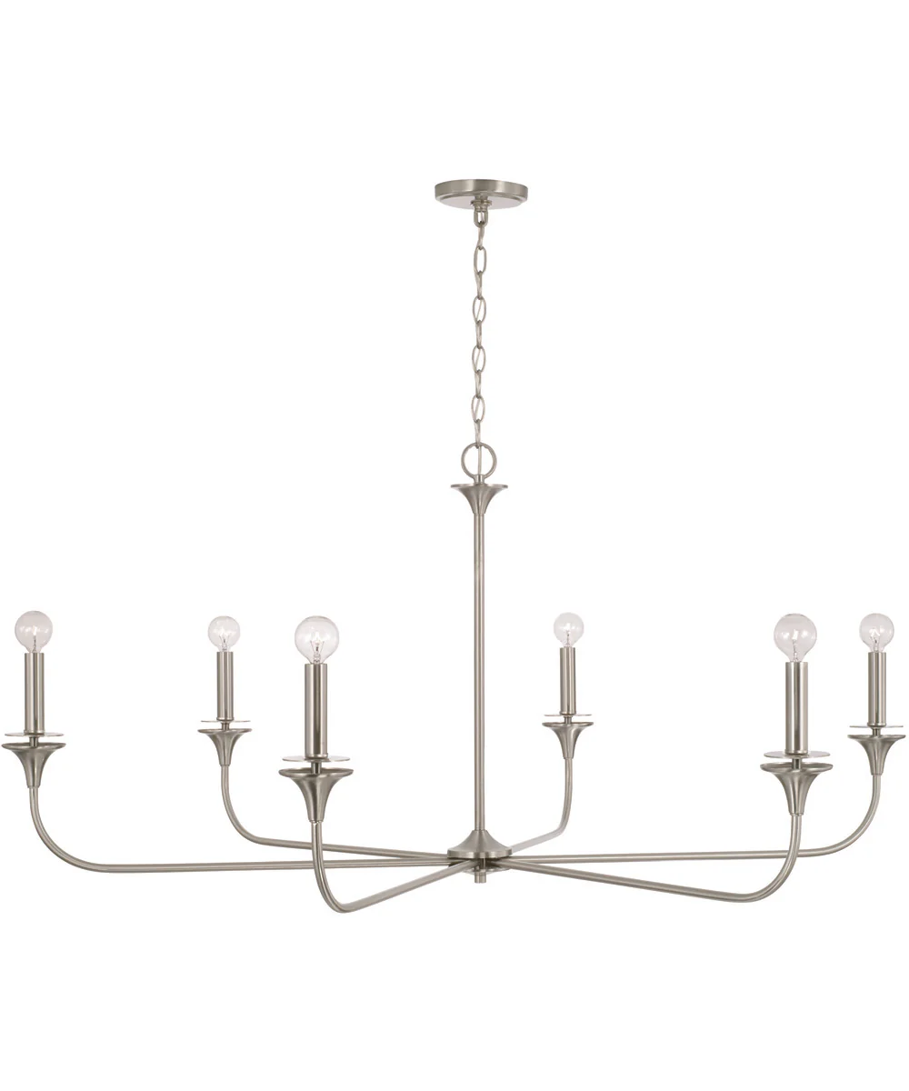 Presley 6-Light Chandelier Brushed Nickel - Image 4