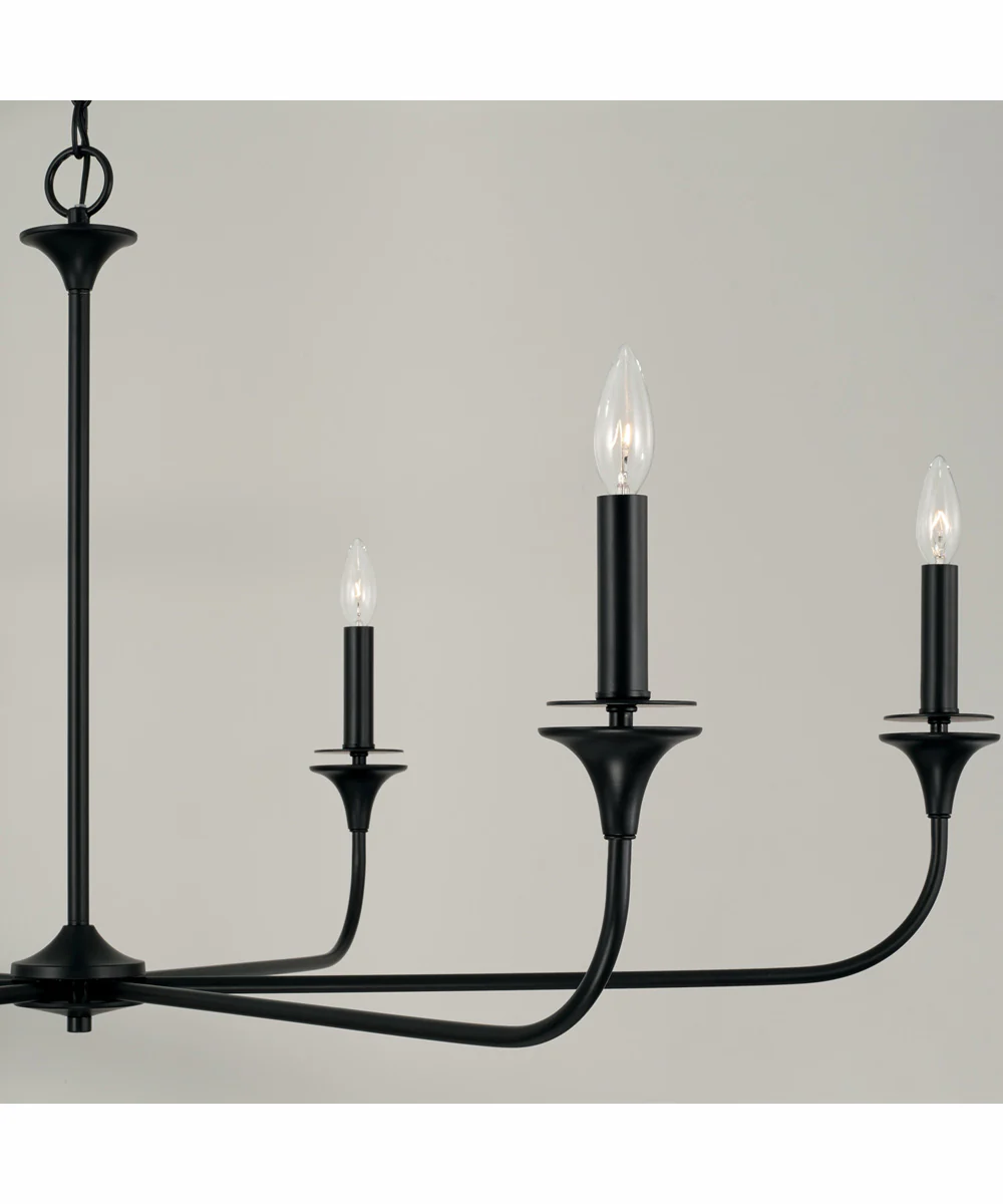 Presley 6-Light Chandelier Matte Black - Image 3