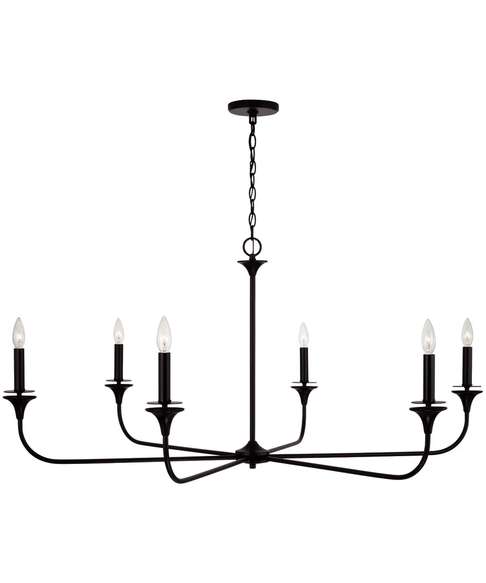 Presley 6-Light Chandelier Matte Black - Image 4