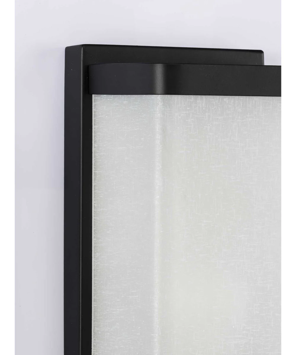 1-Light Linen Glass Wall Sconce Matte Black - Image 2