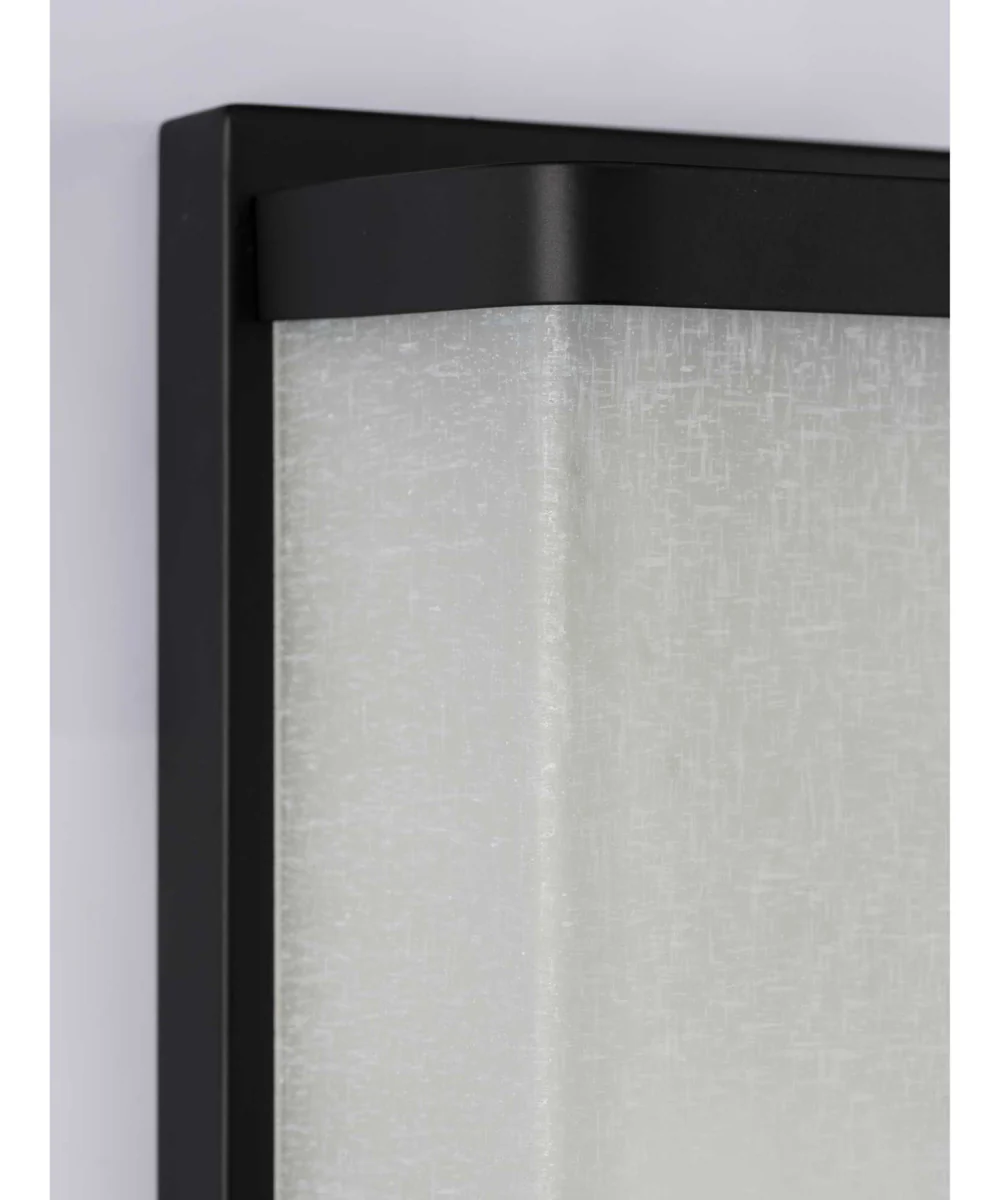 1-Light Linen Glass Wall Sconce Matte Black - Image 4