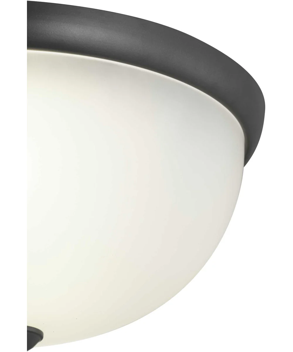 2-Light 14" Glass Dome Flush Mount Graphite - Image 2