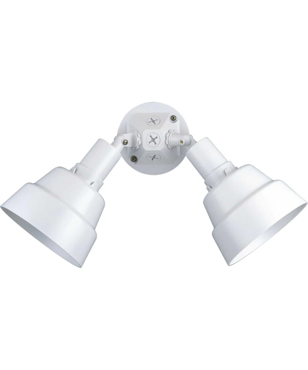 2-Light Adjustable Swivel Flood Light White - Image 2