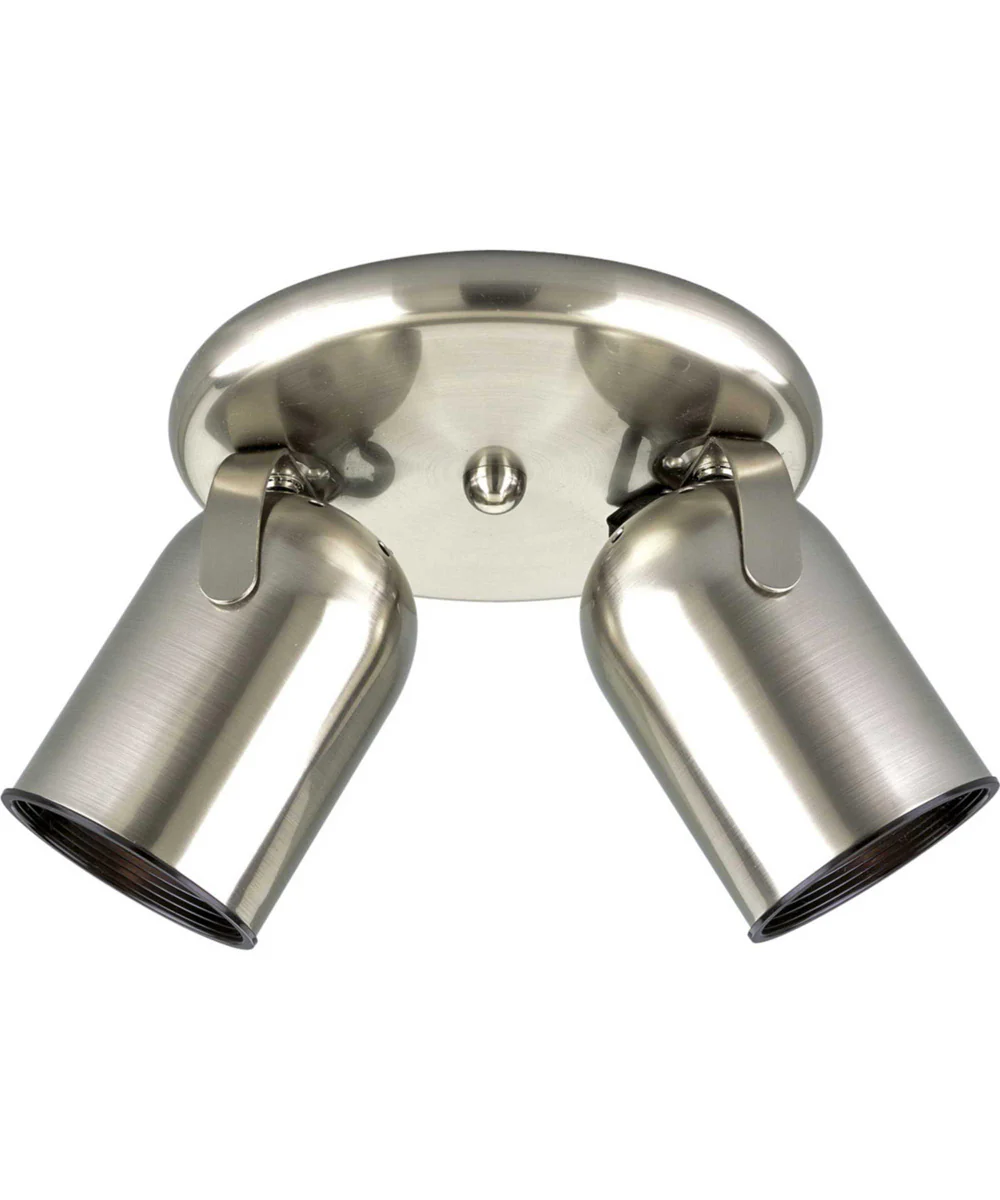 2-Light Multi Directional Roundback Wall/Ceiling Fixture Brushed Nickel