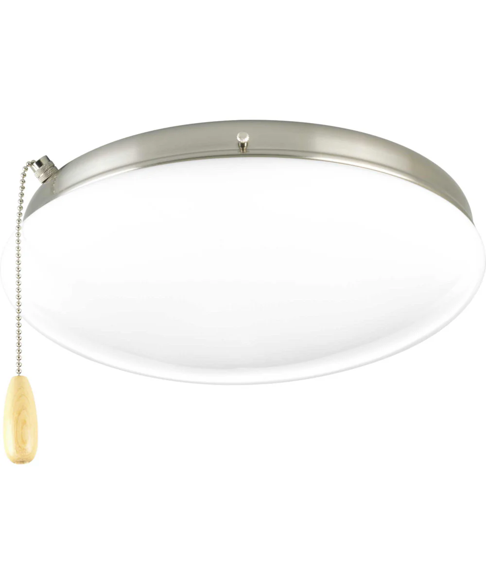 2-Light Universal Opal Glass Fan Light Kit Brushed Nickel