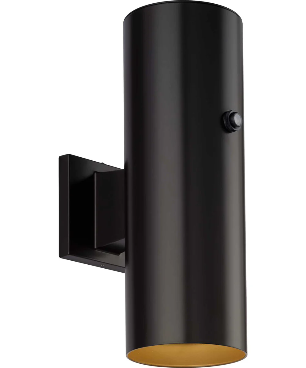 5"  LED Outdoor Aluminum Up/Down Wall Mount Cylinder with Photocell Antique Bronze - Image 2