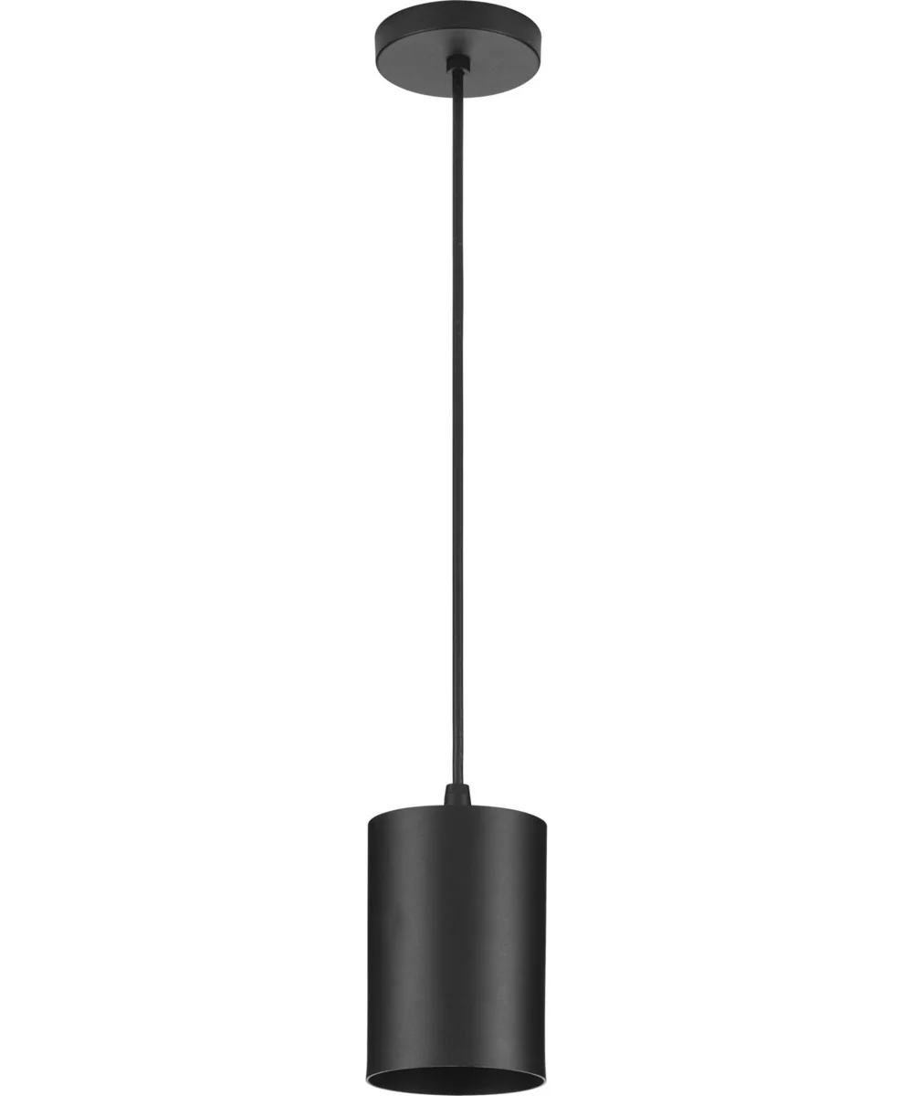 5"  Outdoor Aluminum Cylinder Cord-Mount Hanging Light Black - Image 2