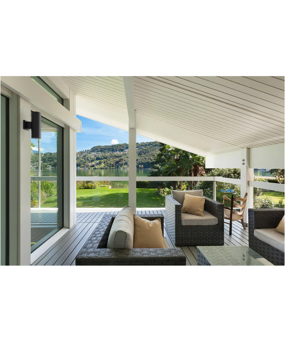 5" Outdoor Up/Down Wall Cylinder Black - Image 2