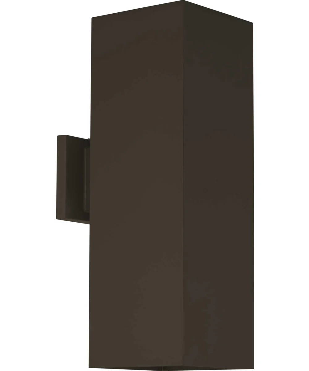 6" LED Outdoor Up/Down Modern Wall Cylinder with Glass Top Lense Antique Bronze
