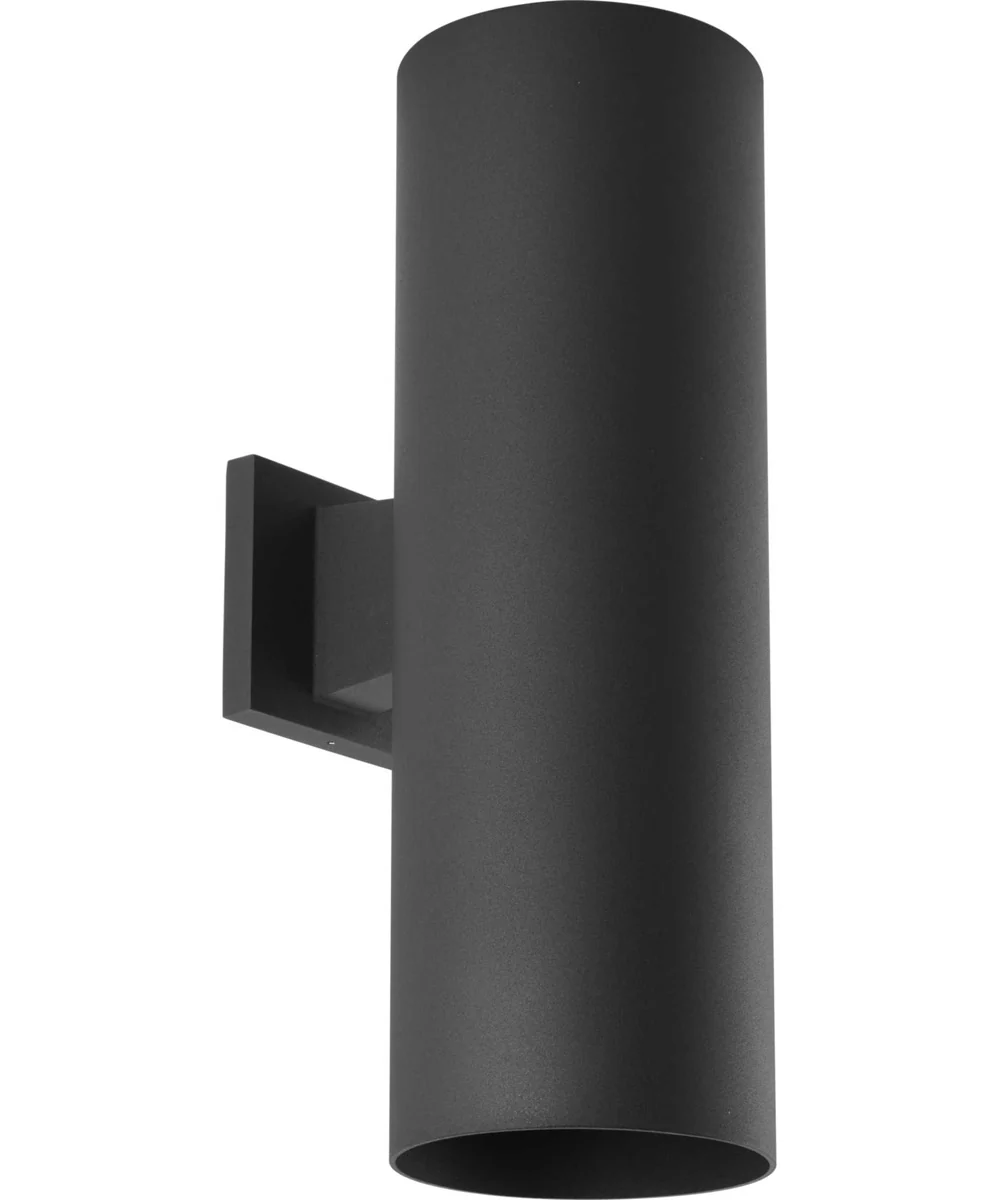6" LED Outdoor Up/Down Modern Wall Cylinder with  Glass Top Lense Black
