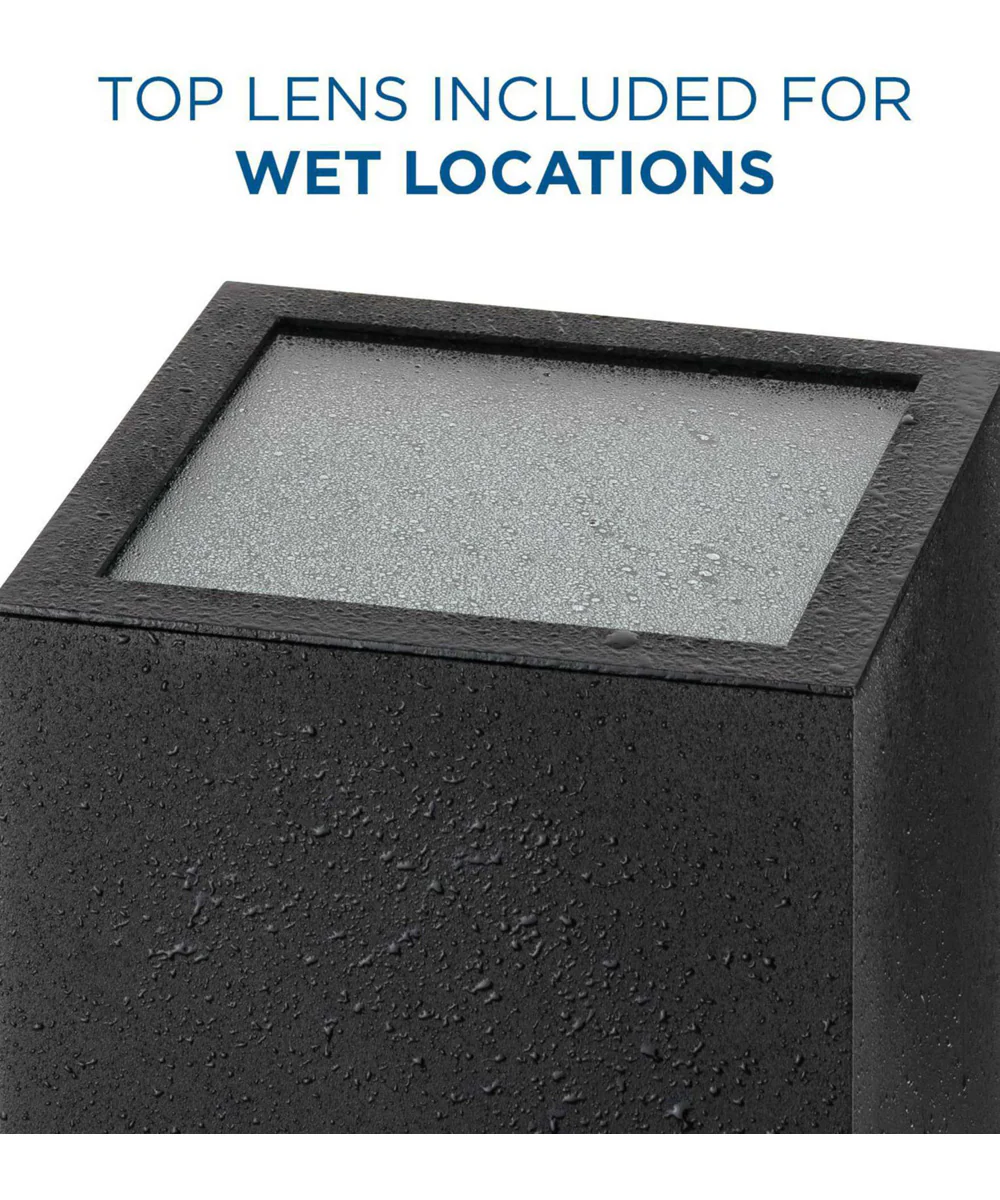 6" LED Outdoor Up/Down Modern Wall Cylinder with Glass Top Lense Black - Image 2