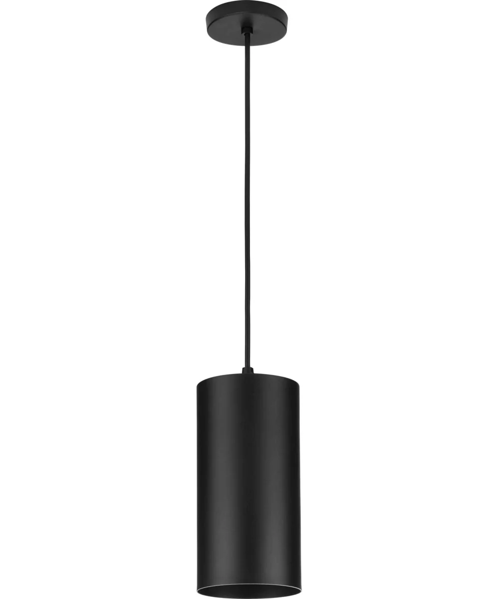 6"  Outdoor Aluminum Cylinder Cord-Mount Hanging Light Black - Image 2