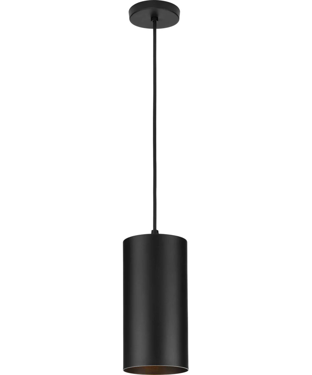 6"  Outdoor Aluminum Cylinder Cord-Mount Hanging Light Black - Image 3