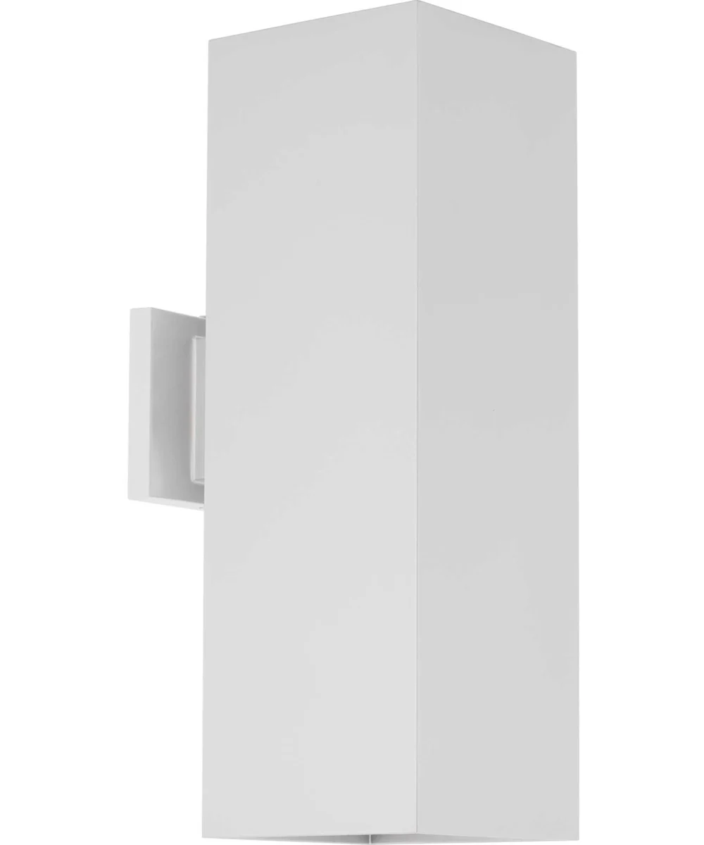 6" Square 2-Light Up/Down Wall Lantern White