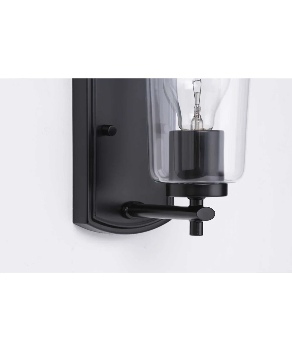 Adley 1-Light Clear Glass New Traditional Bath Vanity Light Matte Black - Image 7