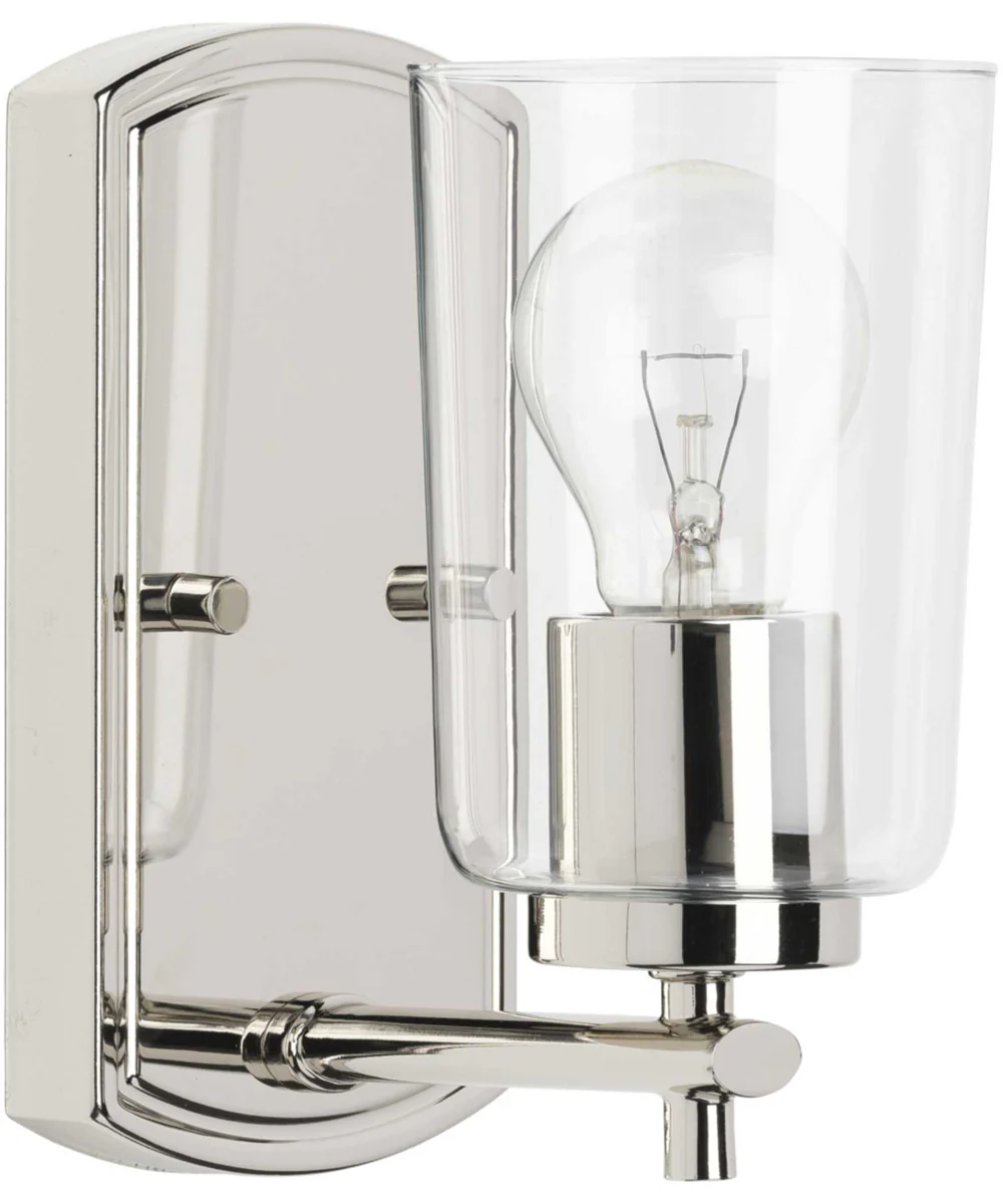 Adley 1-Light Clear Glass New Traditional Bath Vanity Light Polished Nickel - Image 2