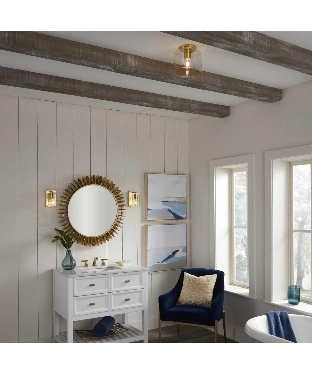Adley 1-Light Clear Glass New Traditional Bath Vanity Light Satin Brass - Image 2