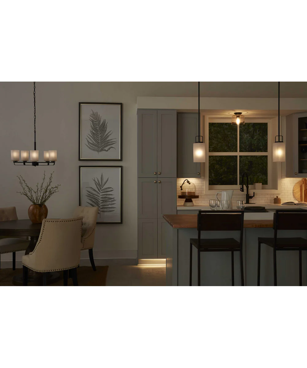 Adley  1-Light Clear Glass New Traditional Flush Mount Light Matte Black - Image 4