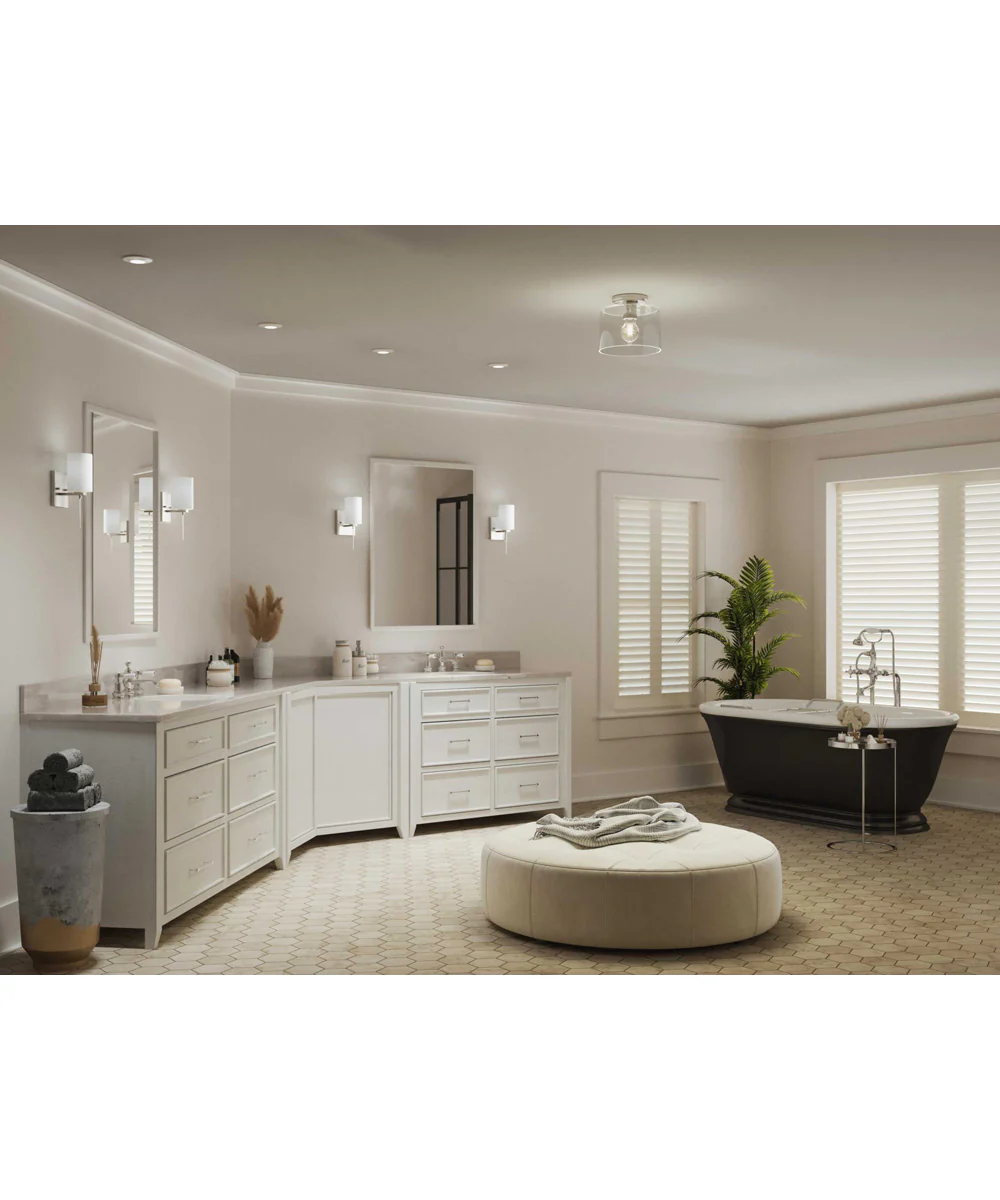 Adley  1-Light Clear Glass New Traditional Flush Mount Light Polished Nickel - Image 2