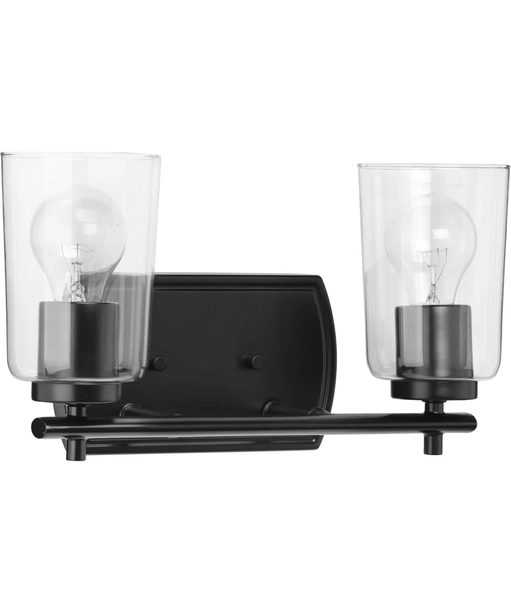 Adley 2-Light Clear Glass New Traditional Bath Vanity Light Matte Black - Image 4