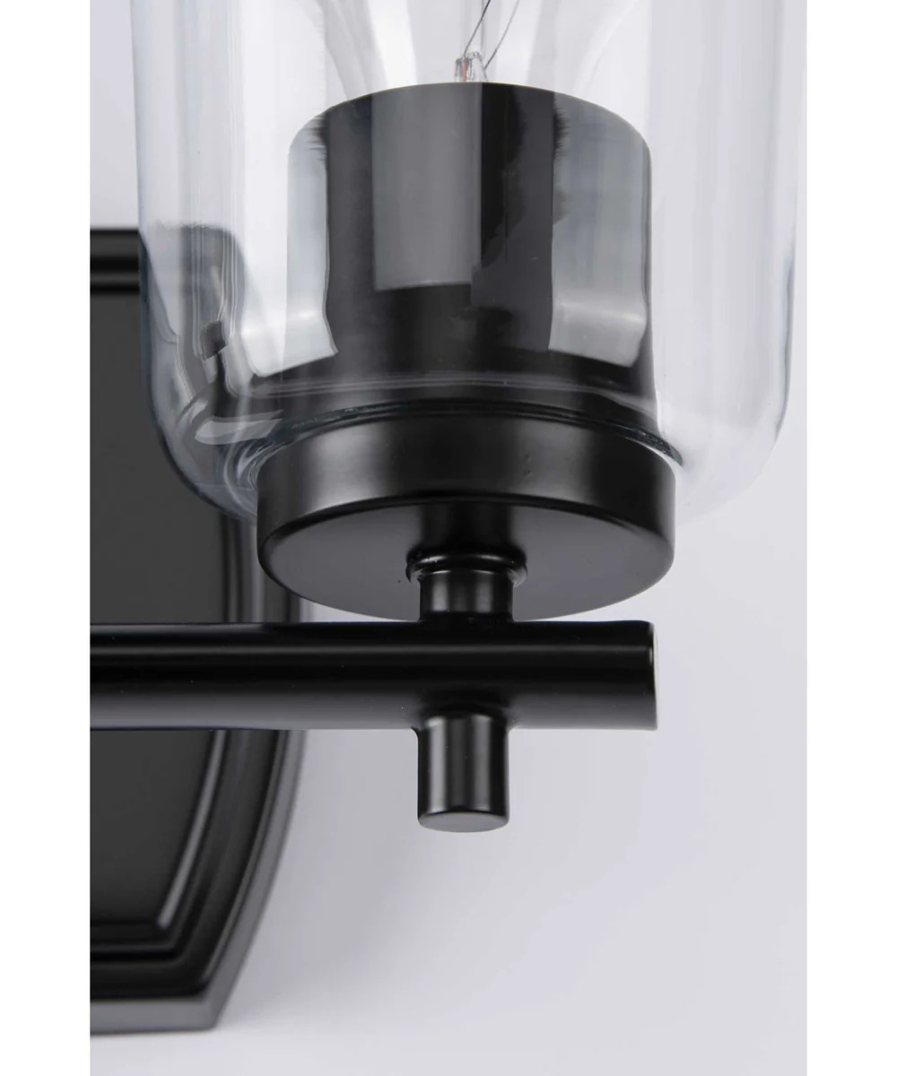 Adley 2-Light Clear Glass New Traditional Bath Vanity Light Matte Black - Image 5