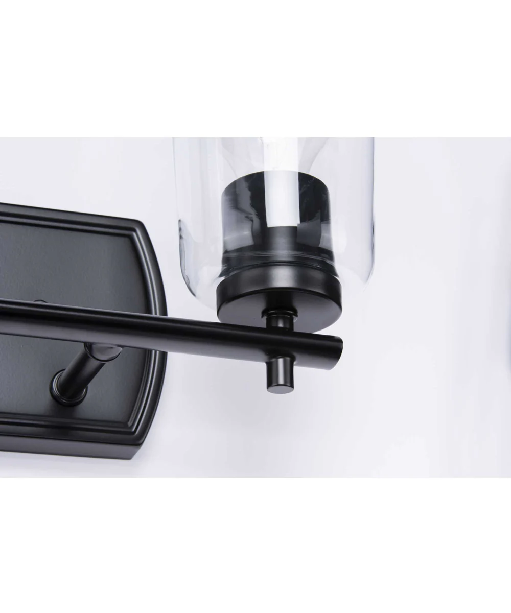 Adley 2-Light Clear Glass New Traditional Bath Vanity Light Matte Black - Image 7