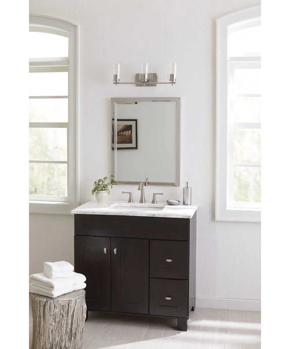 Adley 3-Light Clear Glass New Traditional Bath Vanity Light Polished Nickel - Image 2