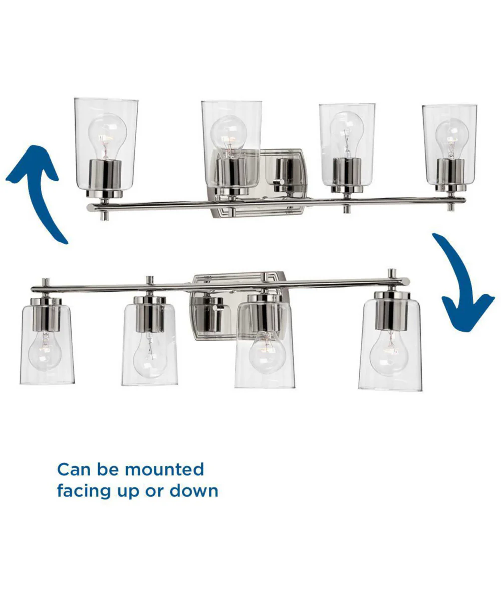Adley 4-Light Clear Glass New Traditional Bath Vanity Light Polished Nickel - Image 2