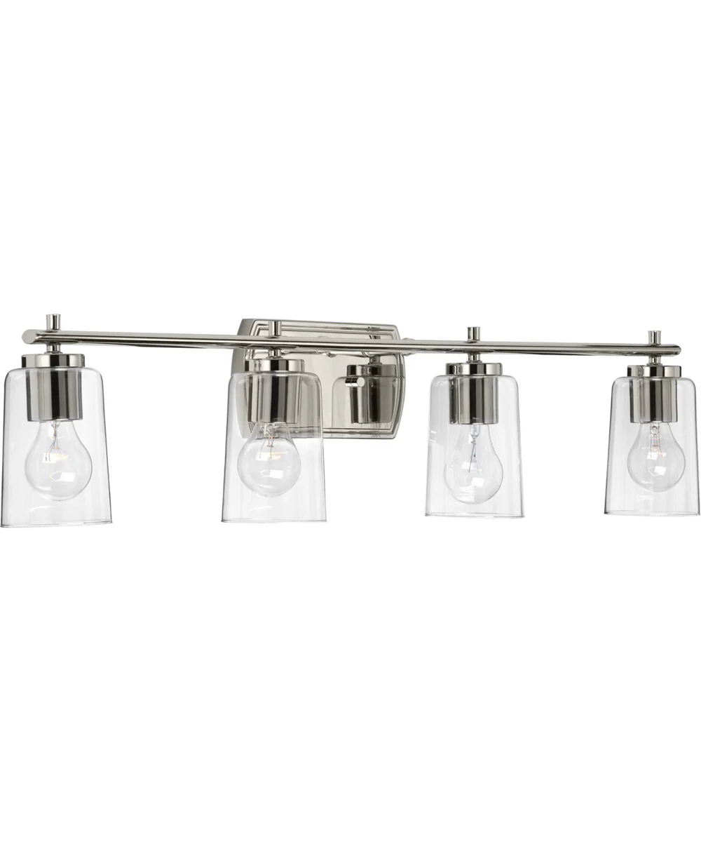 Adley 4-Light Clear Glass New Traditional Bath Vanity Light Polished Nickel - Image 4