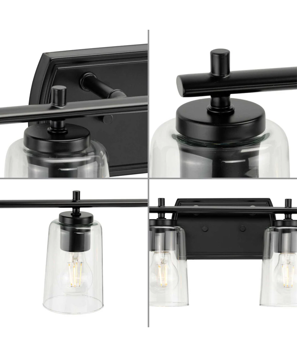 Adley 6-Light New Traditional Clear Glass Bath Vanity Light Matte Black - Image 4