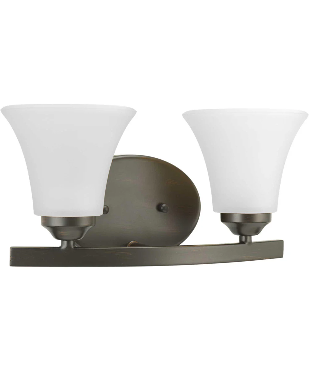 Adorn 2-Light Etched Glass Traditional Bath Vanity Light Antique Bronze