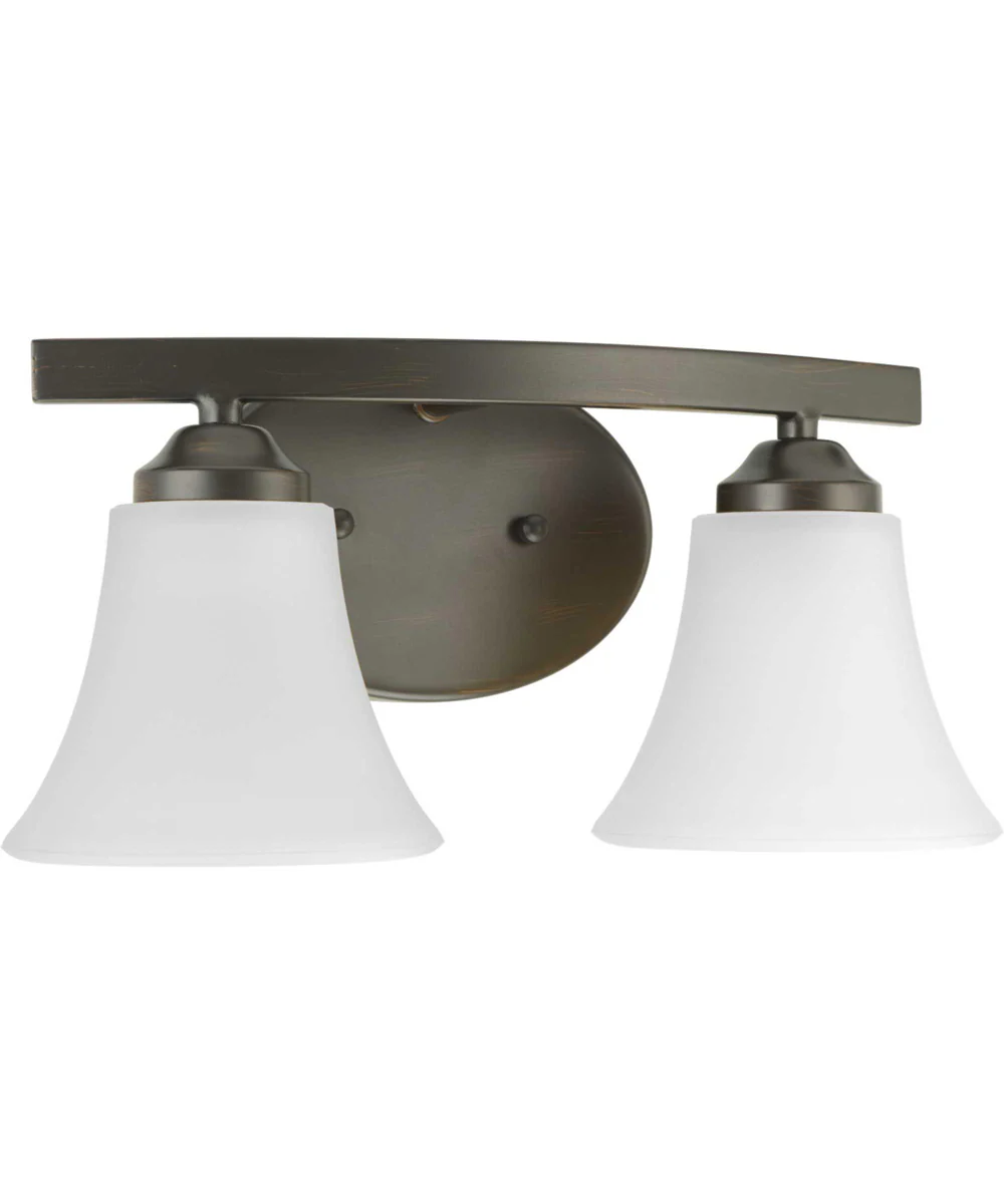 Adorn 2-Light Etched Glass Traditional Bath Vanity Light Antique Bronze - Image 4