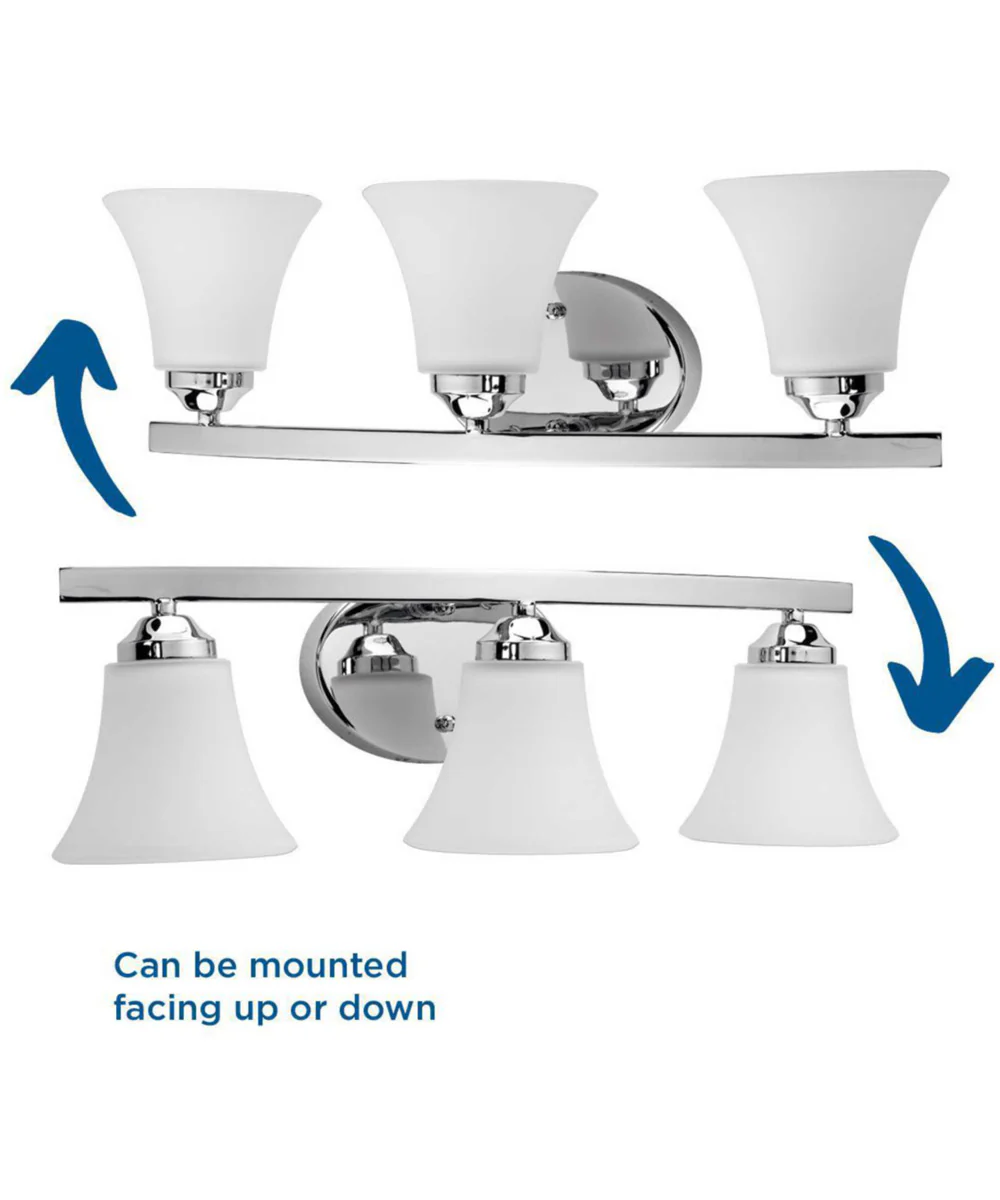 Adorn 3-Light Etched Glass Traditional Bath Vanity Light Polished Chrome - Image 4