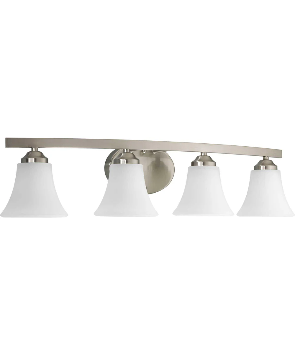 Adorn 4-Light Etched Glass Traditional Bath Vanity Light Brushed Nickel - Image 3