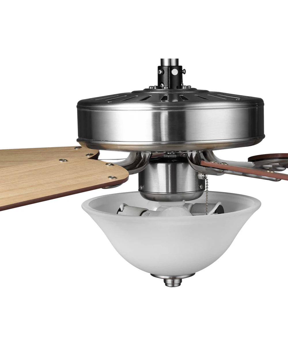 AirPro 52" 5-Blade Ceiling fan with White Etched Light Kit Brushed Nickel - Image 6