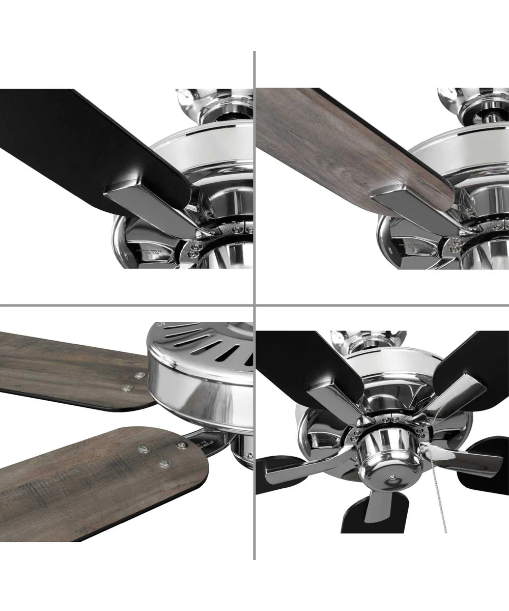 AirPro 52 in. 5-Blade Transitional Ceiling Fan Polished Chrome - Image 3