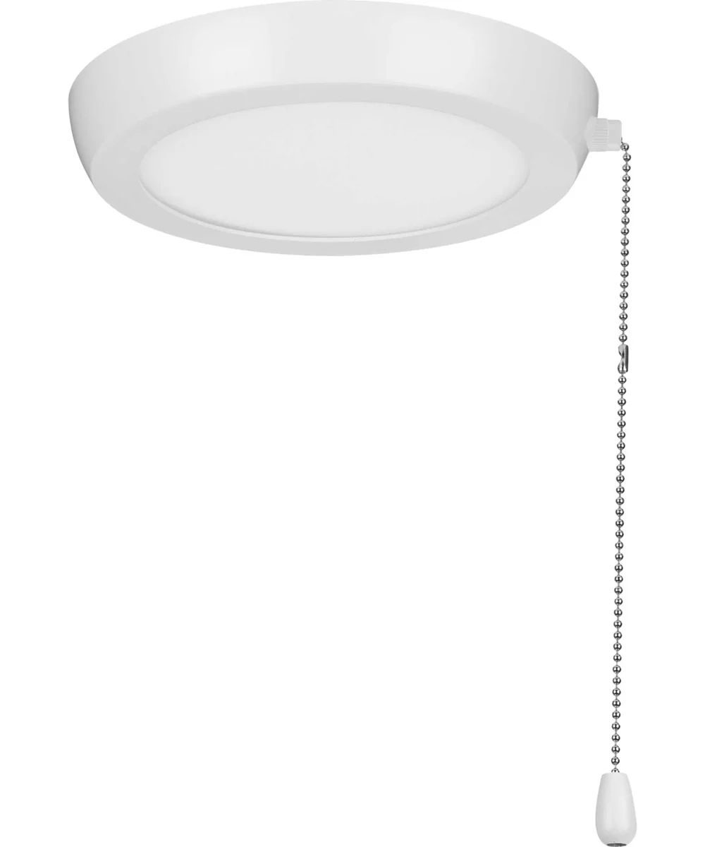 AirPro 7" 1-Light Integrated LED Transitional Edgelit Ceiling Fan Light Kit Opal Shade Satin White