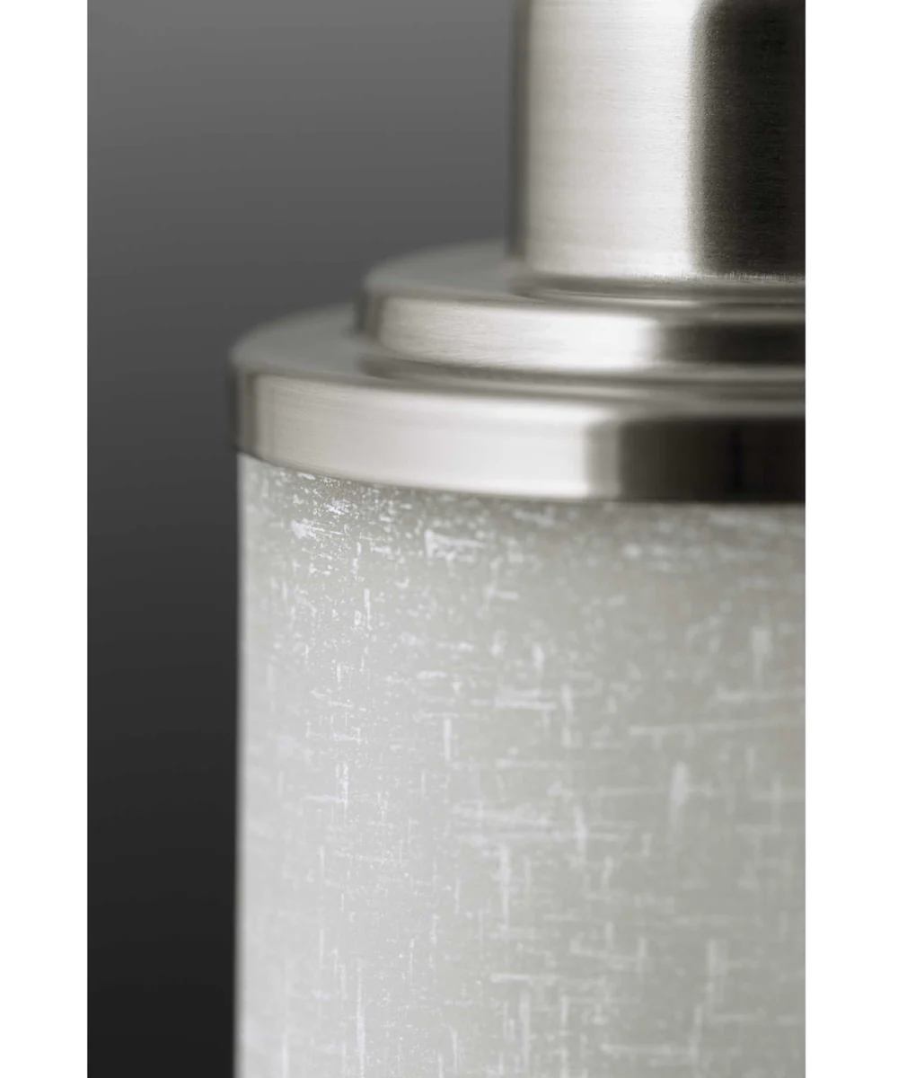 Alexa 4-Light Etched Linen With Clear Edge Glass Modern Linear Chandelier Light Brushed Nickel - Image 5