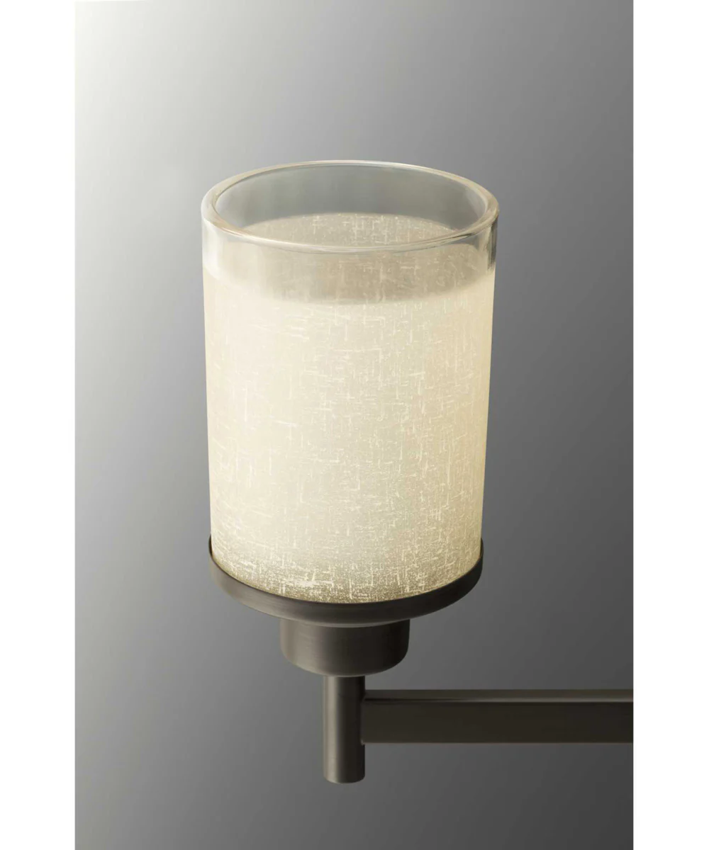 Alexa 4-Light Etched Umber Linen With Clear Edge Glass Modern Bath Vanity Light Antique Bronze - Image 2