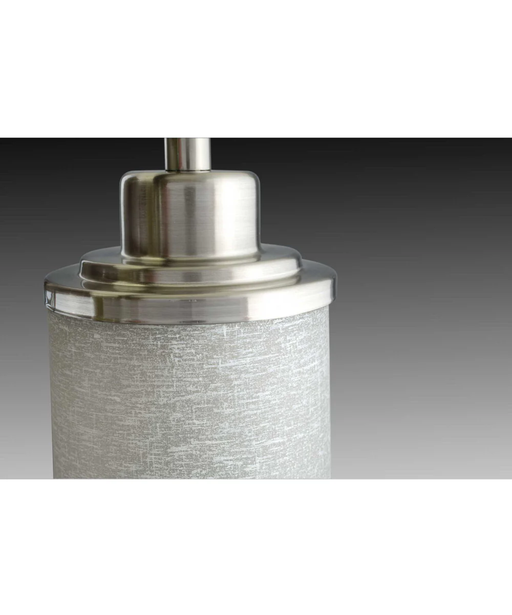 Alexa 6-Light Etched Linen With Clear Edge Glass Modern Chandelier Light Brushed Nickel - Image 4