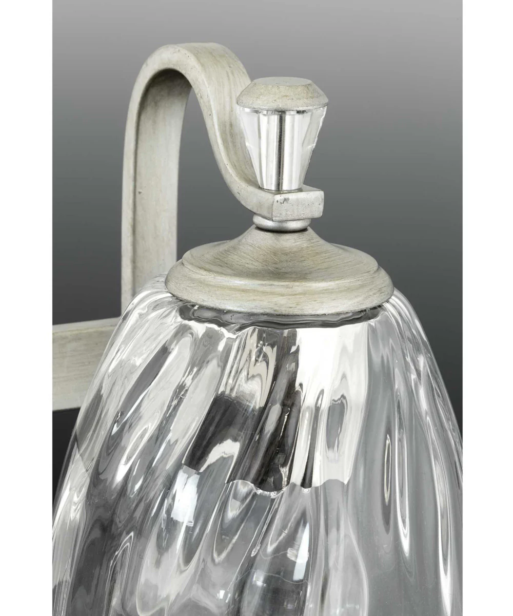 Anjoux 1-Light Clear Water Glass Luxe Bath Vanity Light Silver Ridge - Image 5
